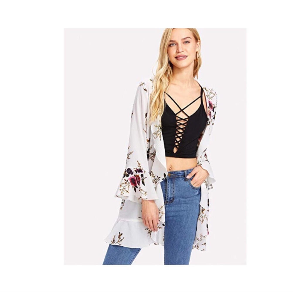 Floral cardigan kimono - Picture 3 of 4